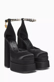 VERSACE Medusa Aevitas 155 Platform Pumps in Satin