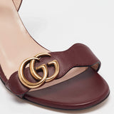 Gucci GG Marmont burgandy sandals