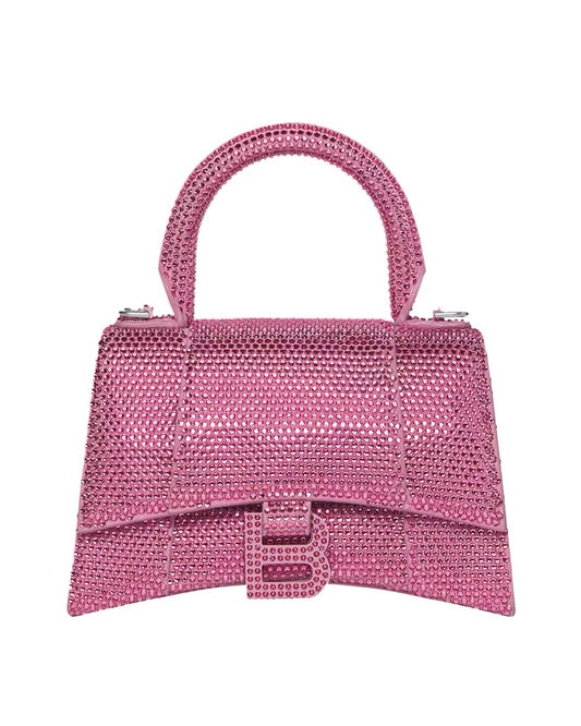 Balenciaga Pink crystal embellished Hourglass bag