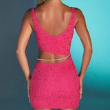 Oh Polly pink beaded dress