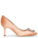 New Manolo Blahnik old rose satin pumps