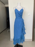 Manera Odevatca blue wrap around long Dress