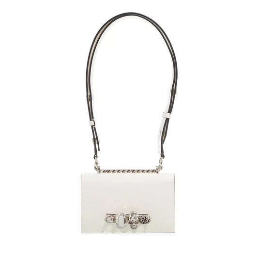 ALEXANDER MCQUEEN Jeweled Mini Satchel Bag in Ivory