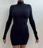 Limelight black turtle neck backless dress