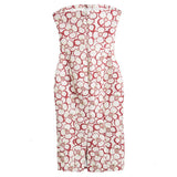 Dsquared2 ivory and red floral brocade midi dress