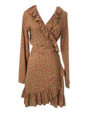 Manera Odevatca brown wrap around Dress