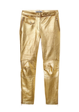 H & Moschino Gold leather pants