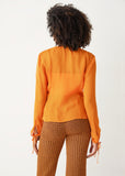 Stockholm Atelier & Other Stories orange sheer tie blouse