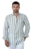 Massa Capri green and white striped linen shirt