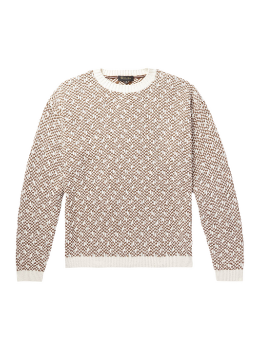 New Loro Piana Jacquard-knit linen sweater