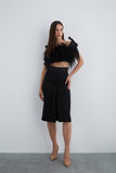 GIZIA Black pencil skirt with a middle slit