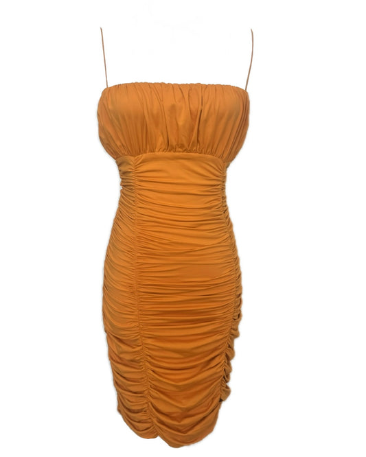 Meshki orange ruched Dress