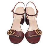 Gucci GG Marmont burgandy sandals