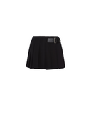 Prada Gabardine black pleated mini skirt