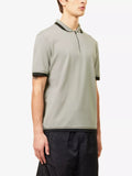 Emporio Armani beige zip-up polo shirt