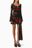 MAGDA BUTRYM Off-shoulder Floral Mini Dress