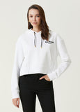 Balmain white cropped hoodie