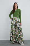 Gizia Pattern Green Palazzo Trousers