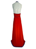 Balenciaga red halter evening long dress