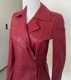 Elie Saab red leather jacket