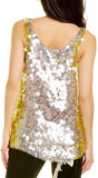 Valentino Yellow and Silver Sequin Twofer Top