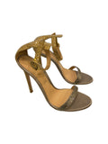 Gianvito Rossi gold and silver crystal embellished sandals