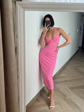 Manera Odevatca long pink dress