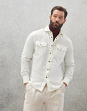 Brunello Cucinelli off white corduroy shirt