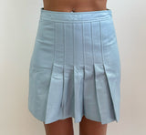 Revolve blue leather skirt