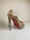 Christian Louboutin lady peep python heels