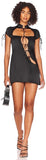 GUIZIO Open Tie Mini Dress