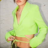 Zara lime cropped blazer