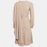 Alexander McQueen Tan Crepe Drape Style Mini Dress