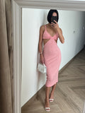 Manera Odevatca long light pink dress