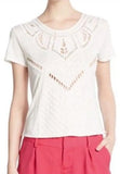 Alice + Olivia White Beaded Top