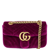 Gucci Marmont GG Velvet Purple Medium Bag