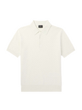 New Brioni ivory basketweave polo shirt