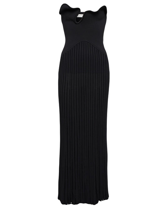 CHRISTOPHER ESBER Cutout pleated ribbed-knit maxi dress