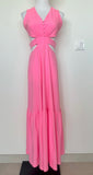 Manera Odevatca waist cut pink long dress