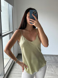 Ralph Lauren green silk Top