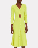 DAVID KOMA Cut-Out Rib Knit Cardigan Dress