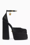 VERSACE Medusa Aevitas 155 Platform Pumps in Satin