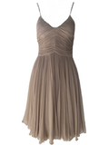 Luisa Beccaria beige pleated dress