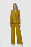 GIZIA Slit Detailed Wide Leg Yellow Trousers