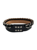 Balmain black wide belt with chain