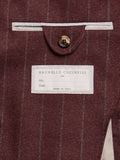 Brunello Cucinelli burgundy pinstriped blazer