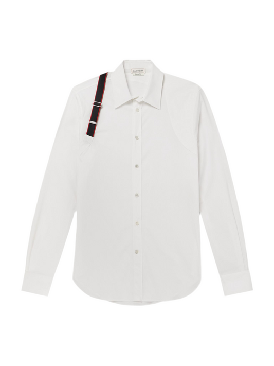 Alexander McQueen Harness-Detailed Cotton-Blend Shirt