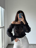 Mirae black lace Top