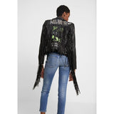 Diesel Leather L-HELGAT Jacket with Fringes ONLY on back