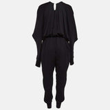 Stella McCartney black creoe loose fit belted jumpsuit